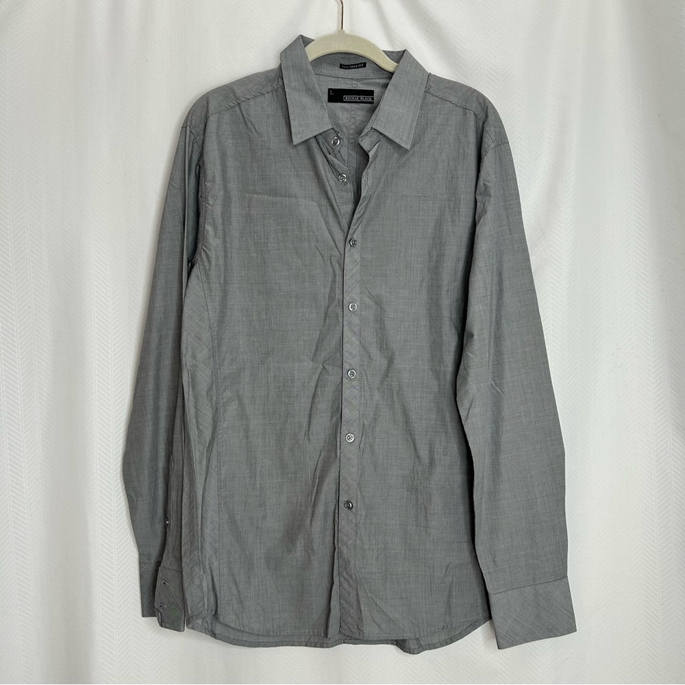 Buckle Black gray button up shirt long sleeves tailored fit size large